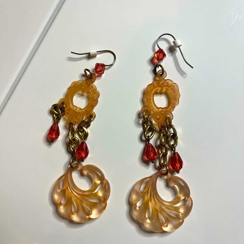 Tarina Tarantino- orange drop earrings